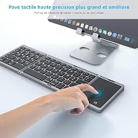 seenda Összehajtható Bluetooth Billentyűzet Érintőpaddal - Újratölthető Vezeték Nélküli Klaviatúra Laptophoz, Tablethez, iPadhez, Smart TV-h 6