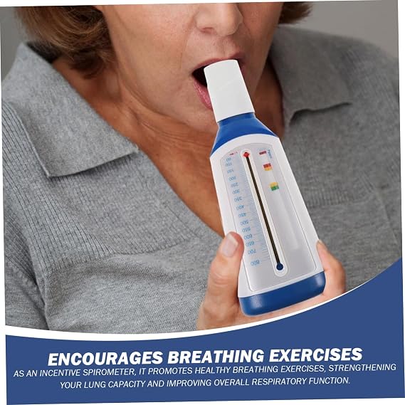 Incentive Spirometer, Spirometer Portable Peak Flows Meter Personal Pocket Incentive Adult with Scale & Mouthpiece Breathing Exercise Device for Lungs Asthma Monitor