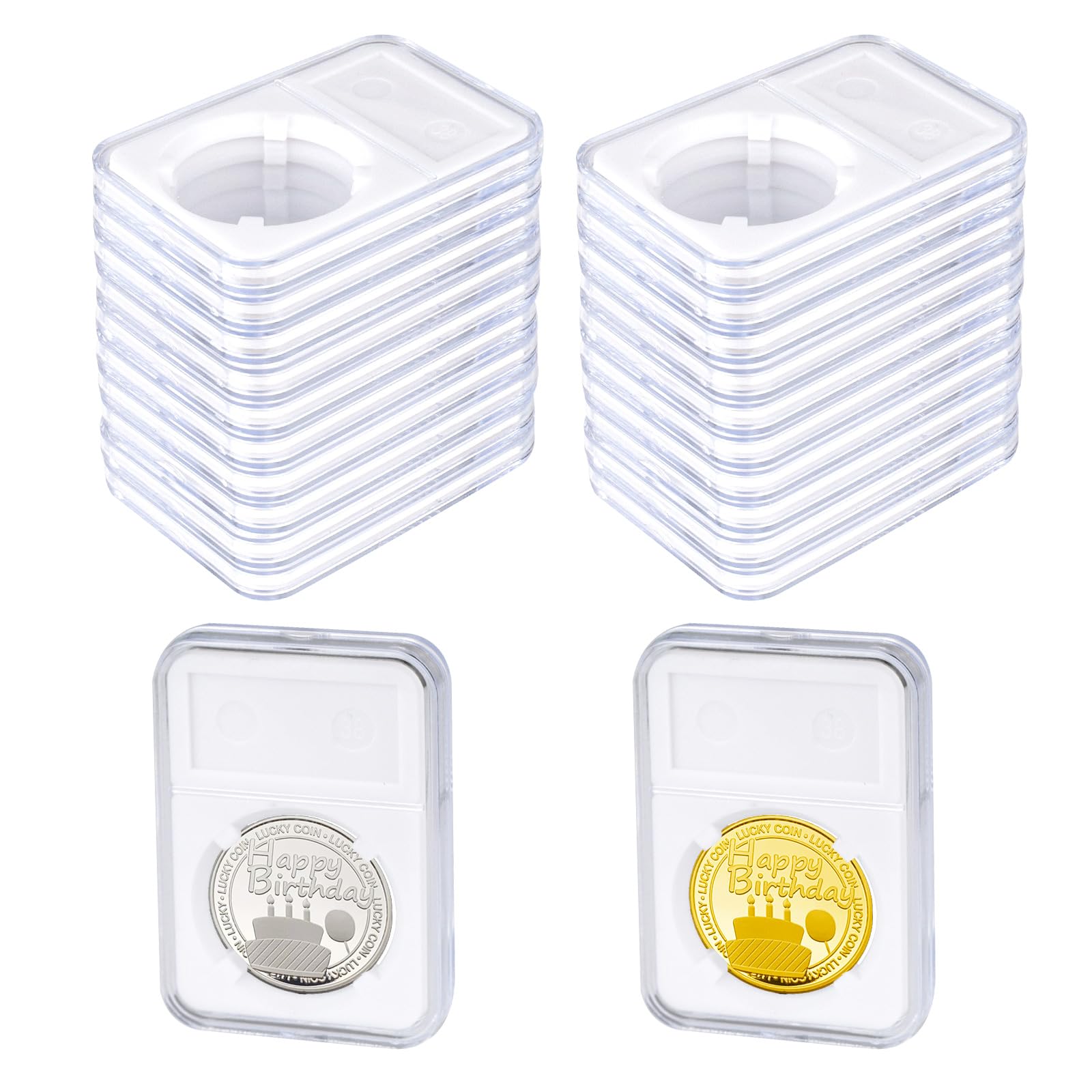 Estuche de almacenamiento transparente para organización y colección de monedas en casa