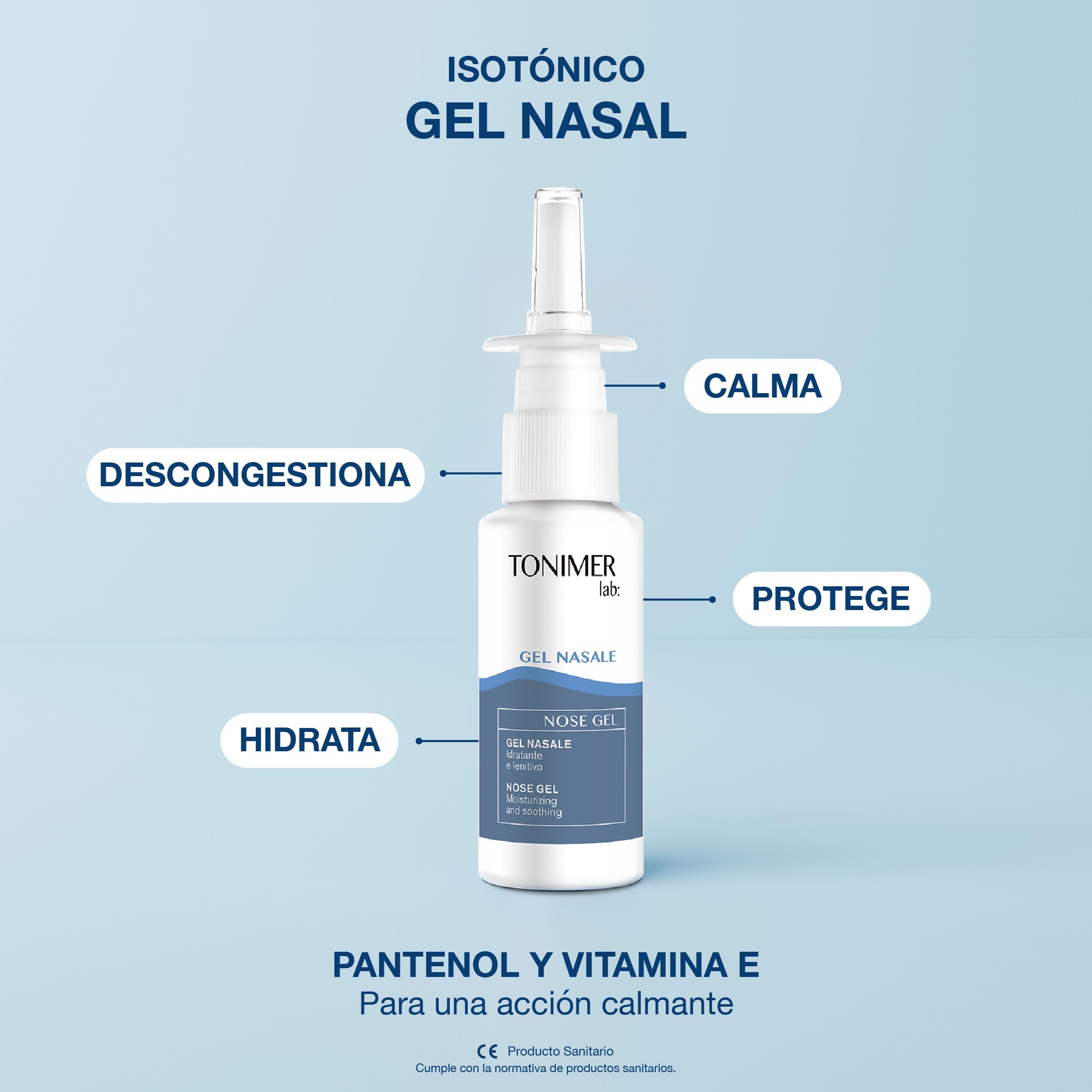 Tonimer Lab Gel Nasale 20 ml – Protettivo e Decongestionante – Indicato nei casi di Secchezza e Infiammazione – Mantiene il Microambiente Nasale
