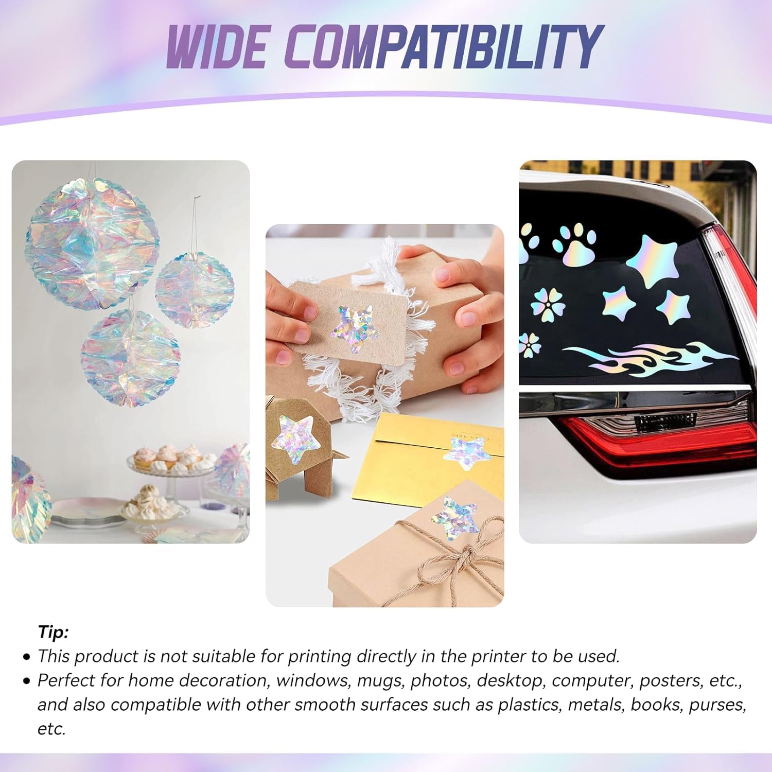 100 Hojas De Papel Adhesivo Transparente Ipriible Para Ipresora De Inyección De Tinta De 85 X