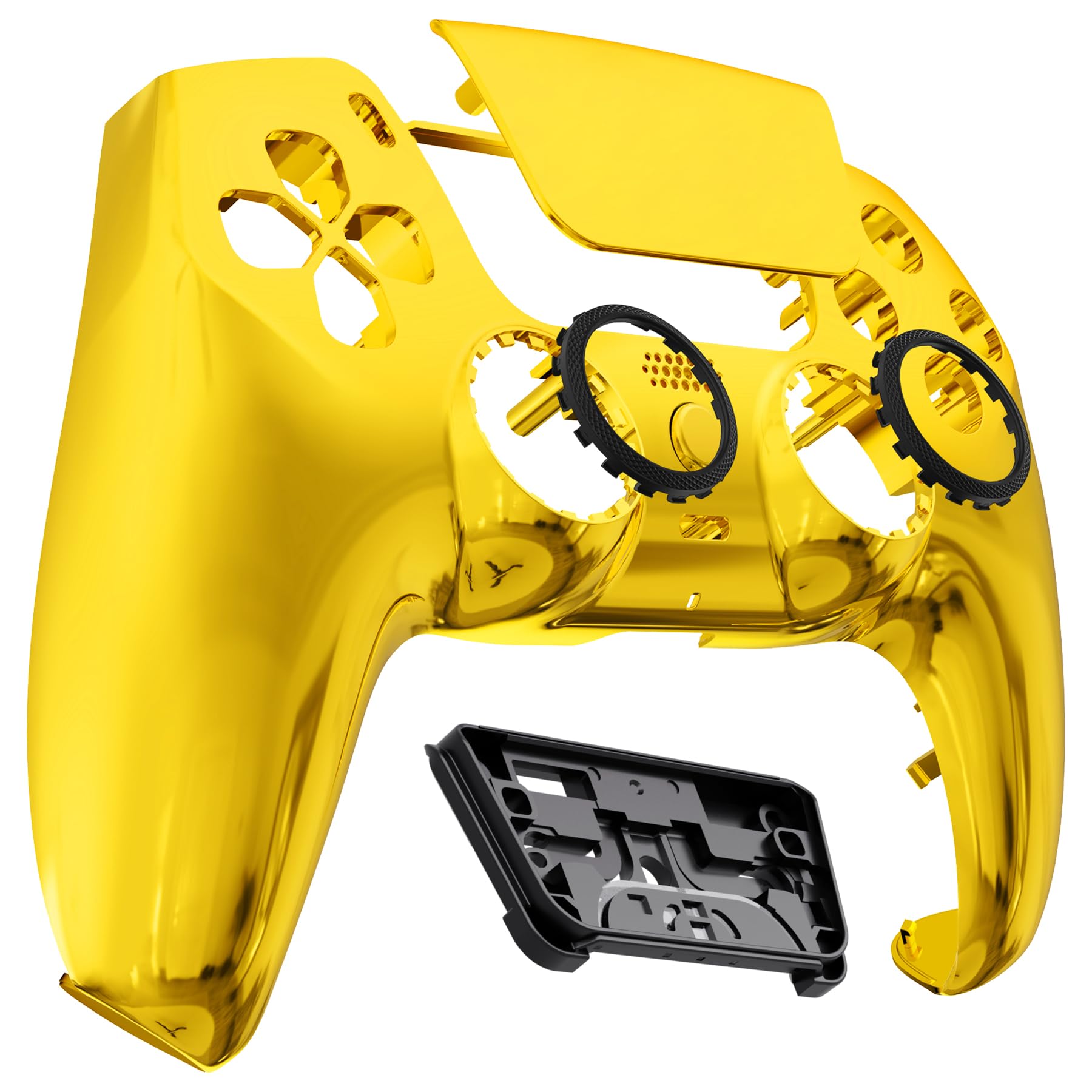 eXtremeRate Luna Rediseñado Carcasa Frontal con Panel Táctil Compatible con ps5 BDM-010 BDM-020 BDM-030 BDM-040 Control Placa Frontal Funda Portectora Compatible con ps5 Mando(Dorado Cromo) - 5