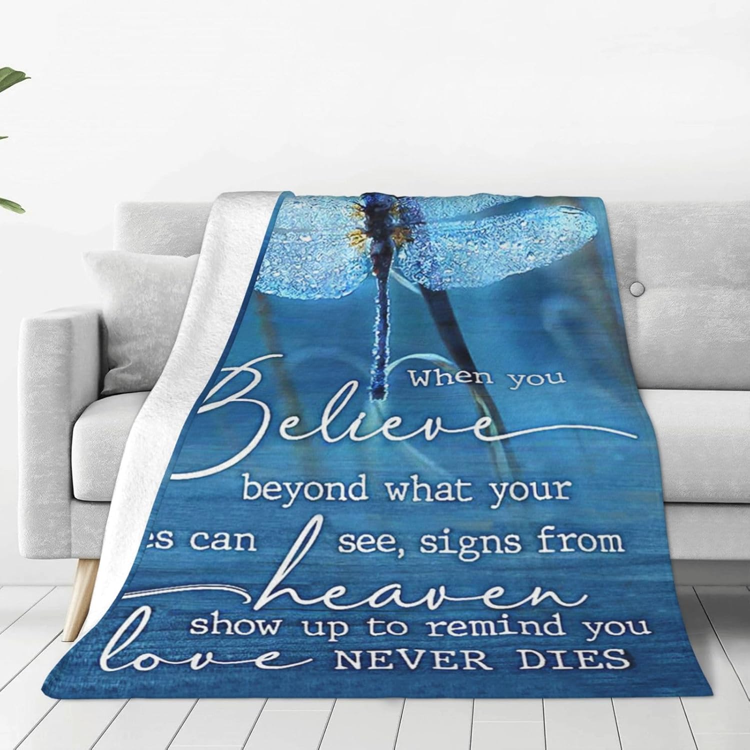 Blue Dragonfly Blanket Dragonfly Decor Throw Blanket Gifts for Girls Boys Dragonfly Lover Couch Bedding Super Warm Soft Plush Lightweight Fleece Flannel Blanket for Kids Adults Men Women 50"X40" - Image 9