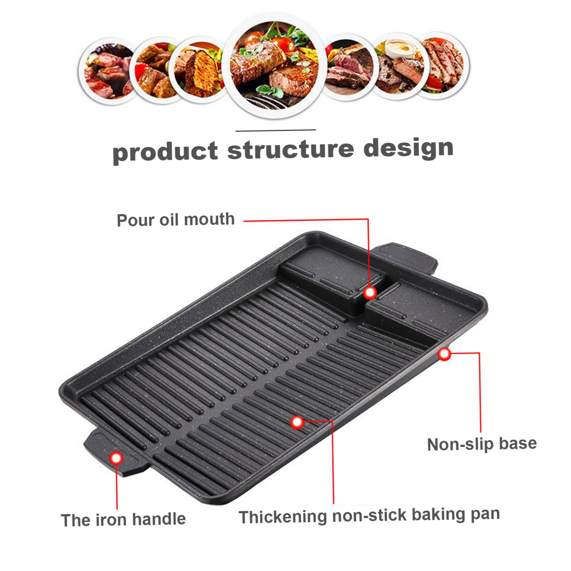 Plaque de grill 14.57x10.24 pouces BBQ Rack Grill Grill Aluminium Grill Aluminium Plaque d'allonge avec poignée pour la cuisinière à gaz de camping, plaque de cuisson électrique, plaquette en fonte,