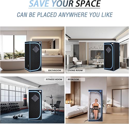 Miniatura 6 de Sauna infrarroja portátil para spa en casa  Sauna de tamaño completo para 1 persona  Tienda de sauna de infrarrojos lejanos de tamaño completo  con