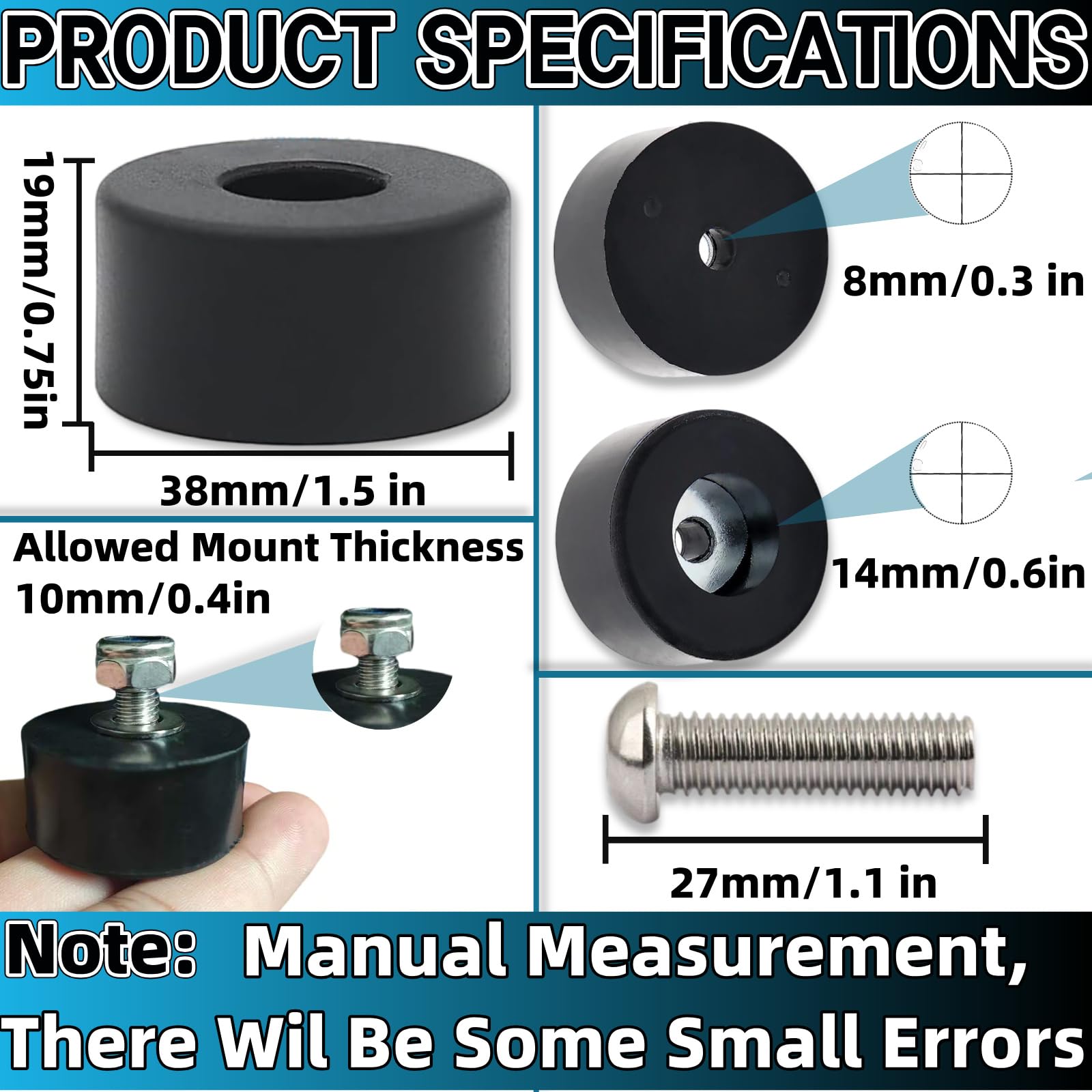 Anti Vibration Rubber Feet Pads - Reduce Noise & Vibration -2