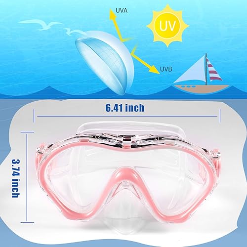 Miniatura 2 de Máscara de natación para niños, gafas de natación con cubierta para la nariz, máscara de buceo para buceo, lente antivaho impermeable, enchufe de