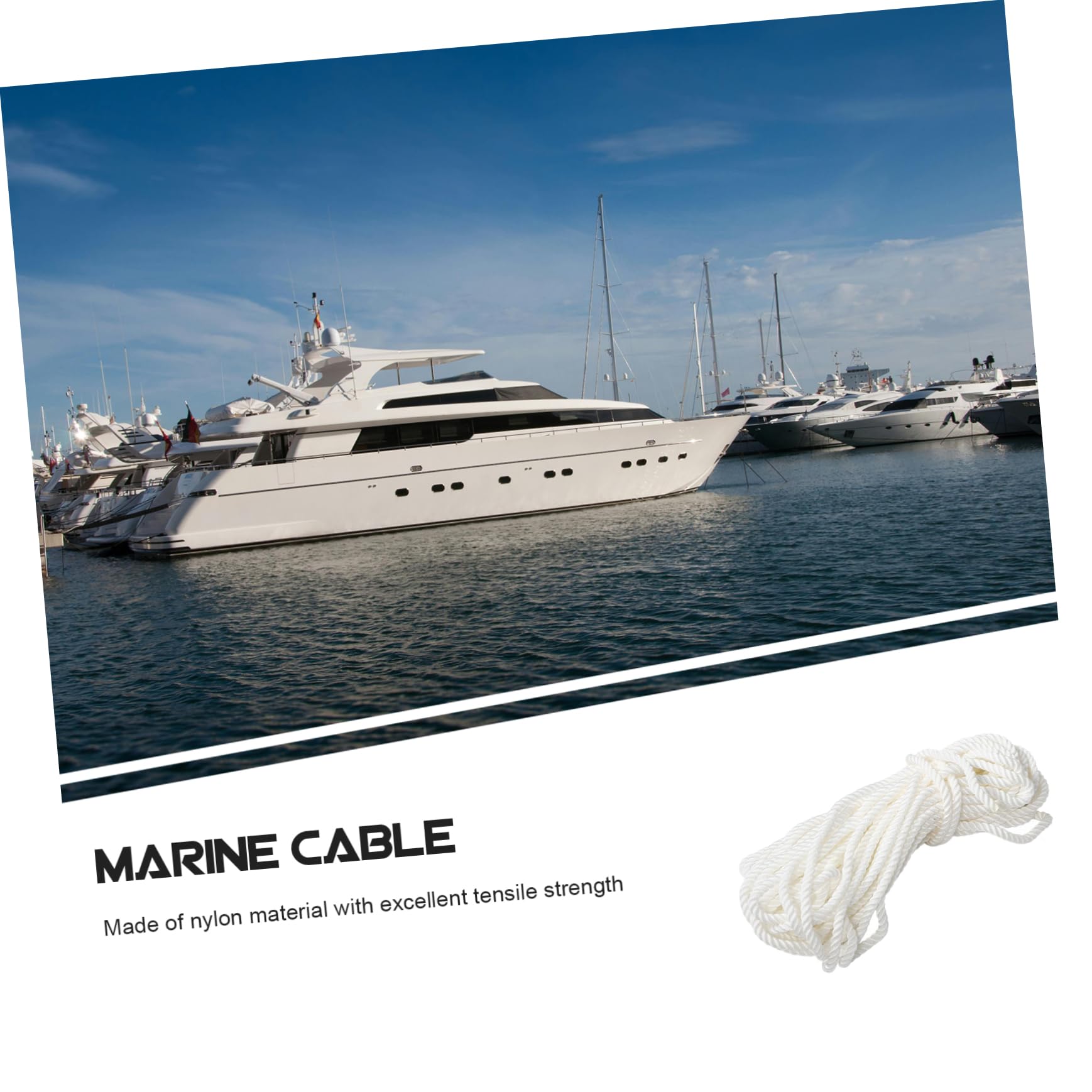 Yardwe Weißes Nylon-marineseil Robuste Bootsanlegeleine Zum Festmachen Und Verankern Strapazierfähiges Nylon-yachtseil Für Docks Und
