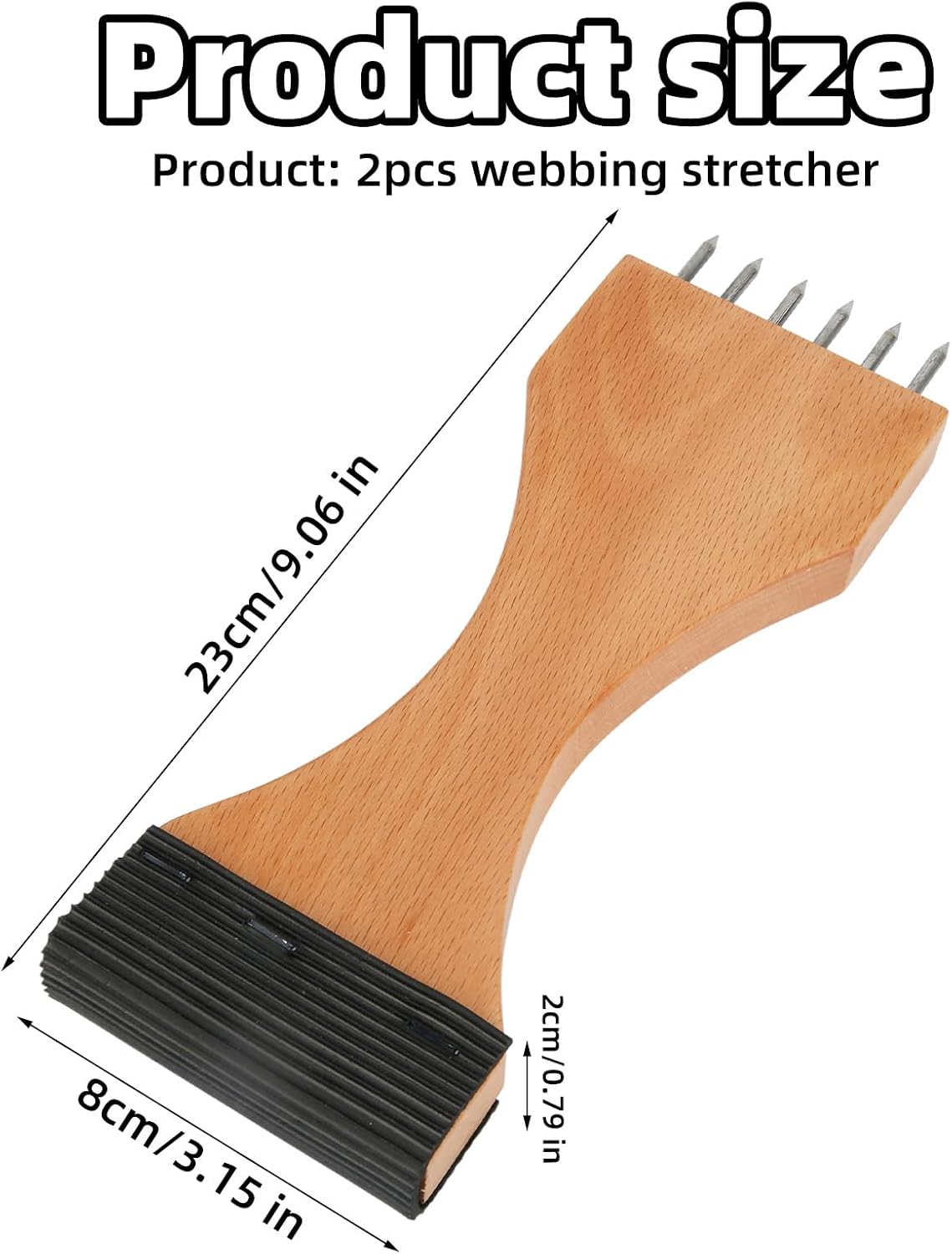 2pcs Webbing Stretcher Tools, Upholstery Webbing Puller Stretcher with Leverage Design Anti-Slip Grip & Sharp Steel Pins for Carpet Canvas Stretching Furniture Repair and DIY Decor