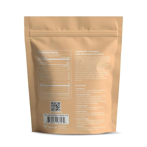 TagaSweet Light Brown Sugar Alternative, Keto Friendly, Tooth Friendly, Low Calorie, Gluten Free, 16 oz