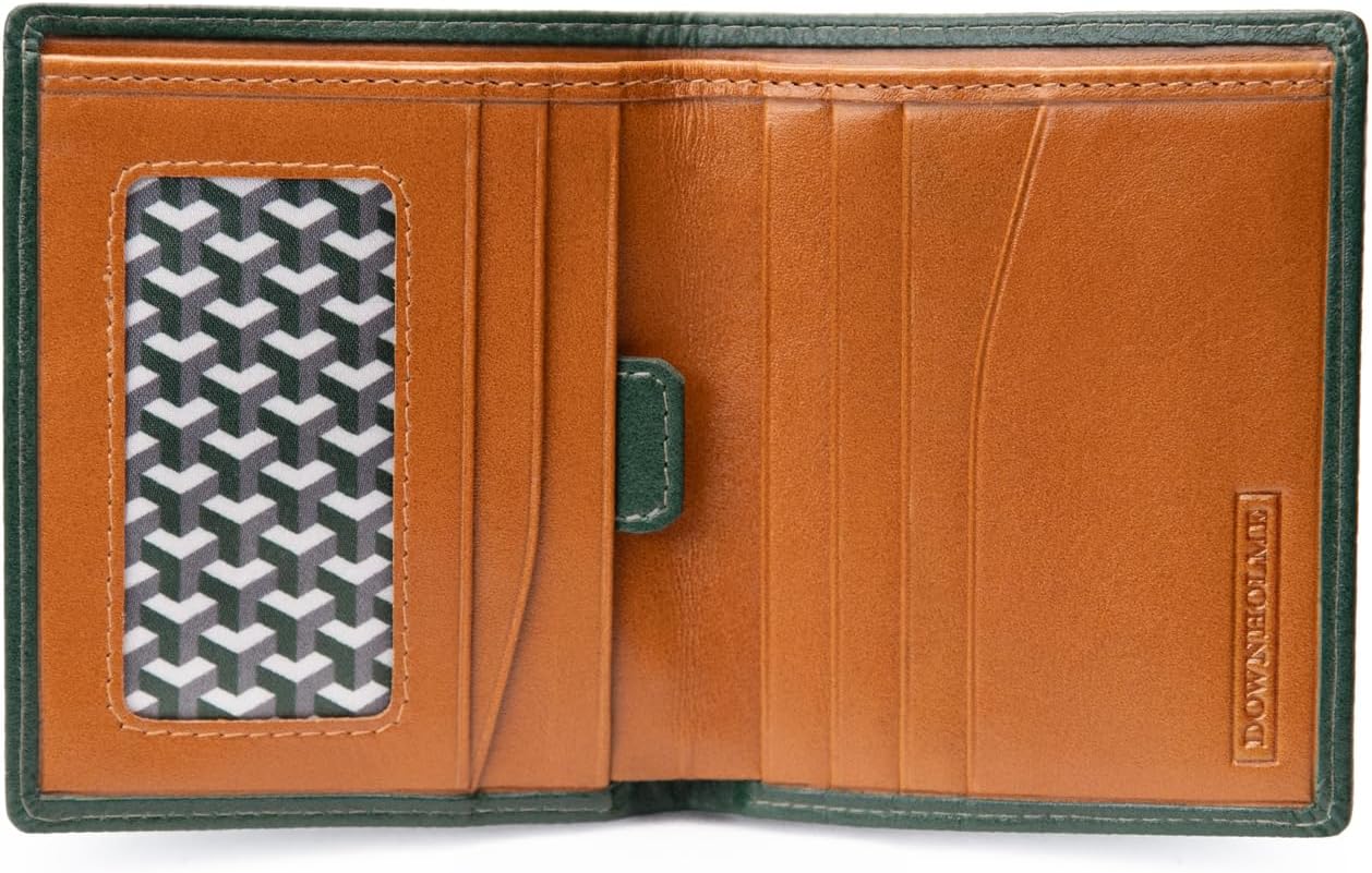 Downholme Men's Bifold Slim Silhouette Leather Wallet (British Racing Green) - Image 2