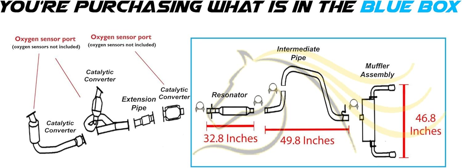 Exhaust System Kit Compatible for 2009-2012 Chevy Malibu 3.6L (Resonator Intermediate Pipe and Muffler, 2008-2012 Chevy Malibu 3.6L)