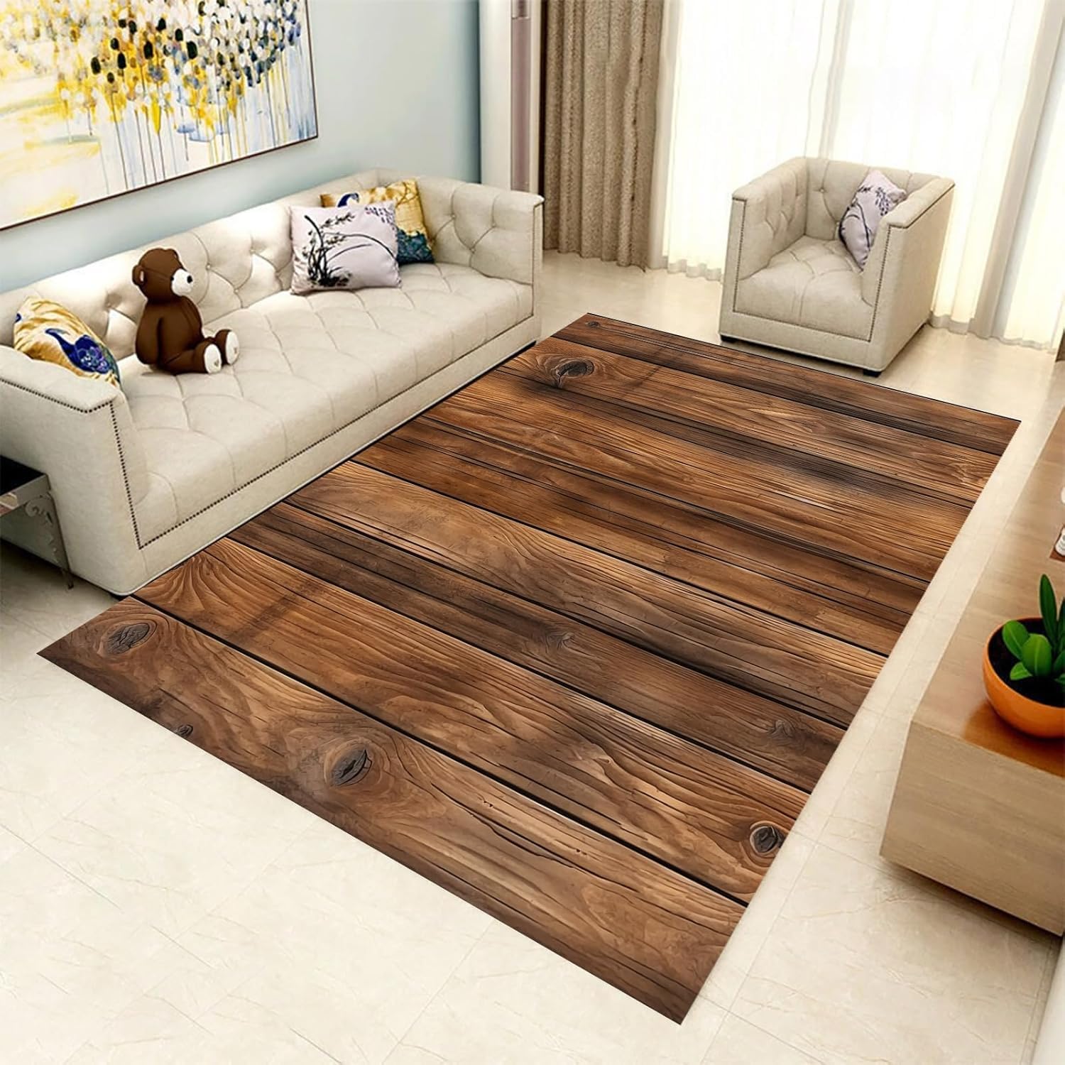 Tapis antidérapant grand format 120x160 cm pour sécuriser et décorer le salon