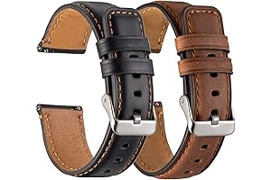 Galaxy Watch 46mm Band 2-Pack: Stylish Leather Straps for Samsung Smartwatches and Quick-Release Convenience