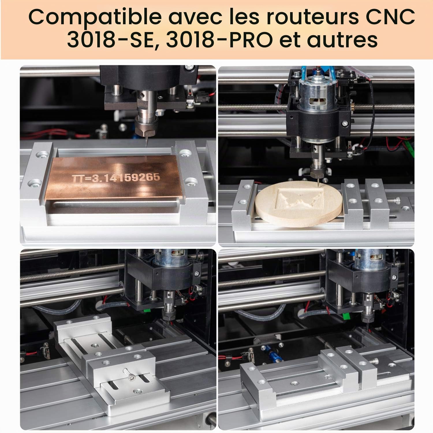 Mini étau d'établi à profil bas en aluminium pour fraiseuse CNC FoxAlien Masuter PRO, Masuter 3, Masuter 3S et XE-PRO