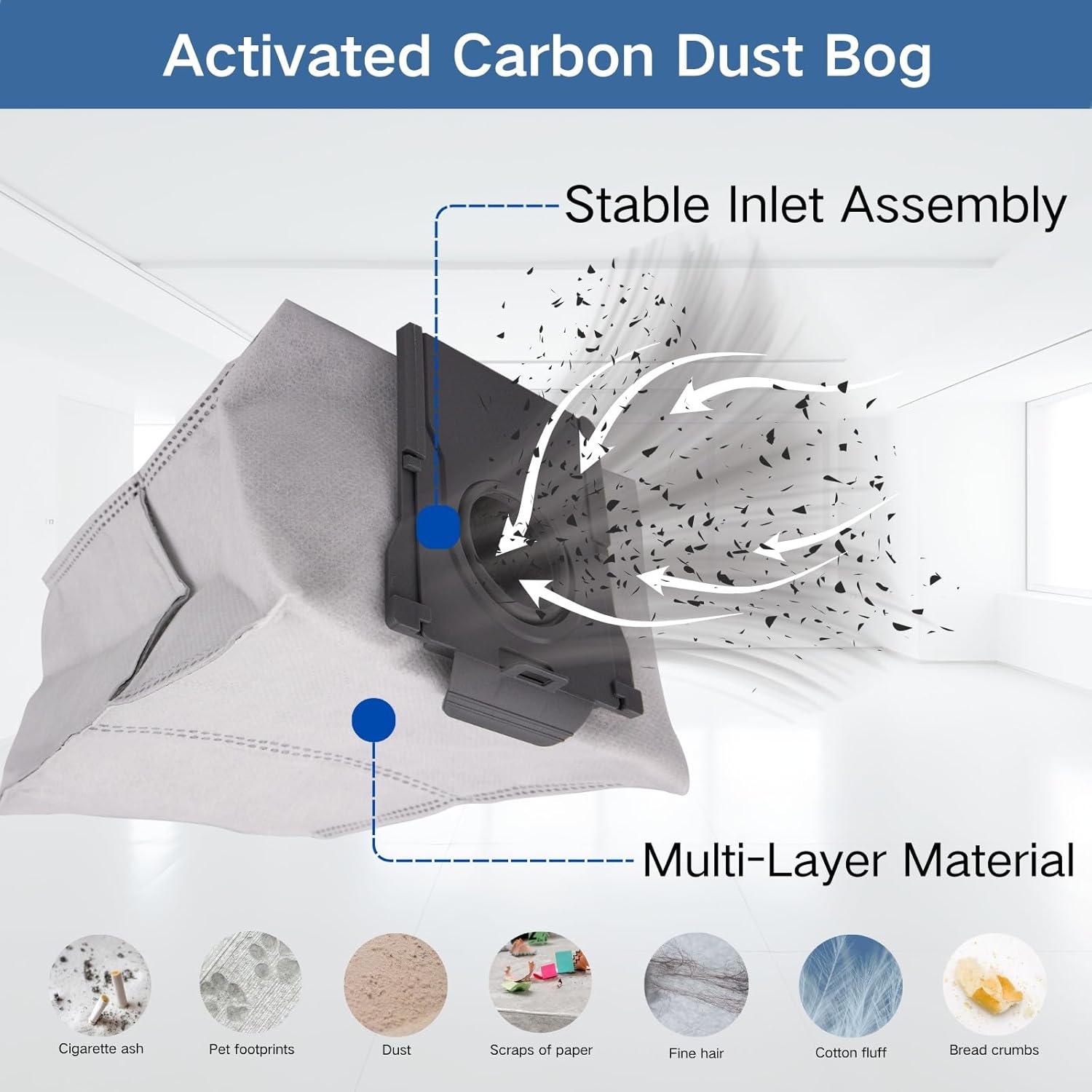 Replacement Accessories Parts Kit Compatible with Dreame L40 Ultra | X40 Ultra | Mova P10 Pro Ultra – 8 Robot Vacuum Dust Bags, 8 Mop Pads, 8 Filters, 6 Side Brushes, 2 Rubber Main Brushes