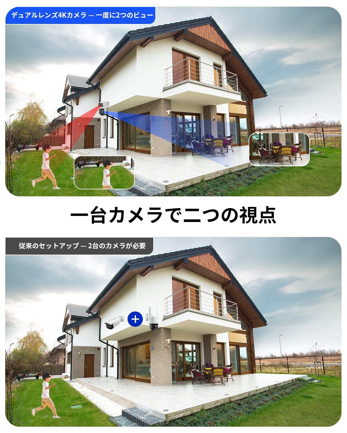 Amazon.co.jp: 【4K800万画素・2画面同時監視・PTZ自動追尾