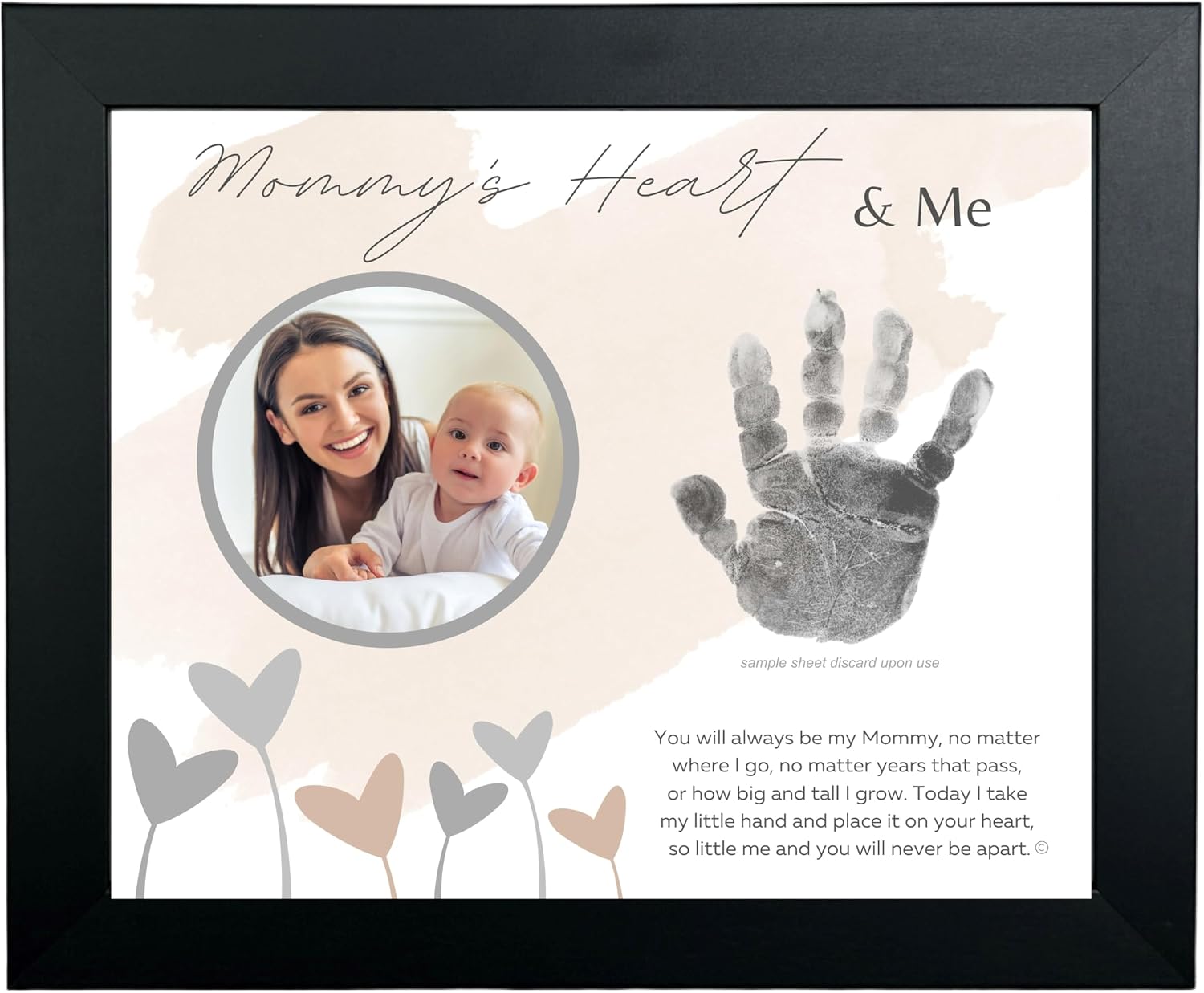 Baby Child Keepsake Handprint Frame for Mom with Poetry - Gift for First Time Mom for Mother's Day or Christmas - Gift for Mom from Baby Son/Daughter - Made in USA