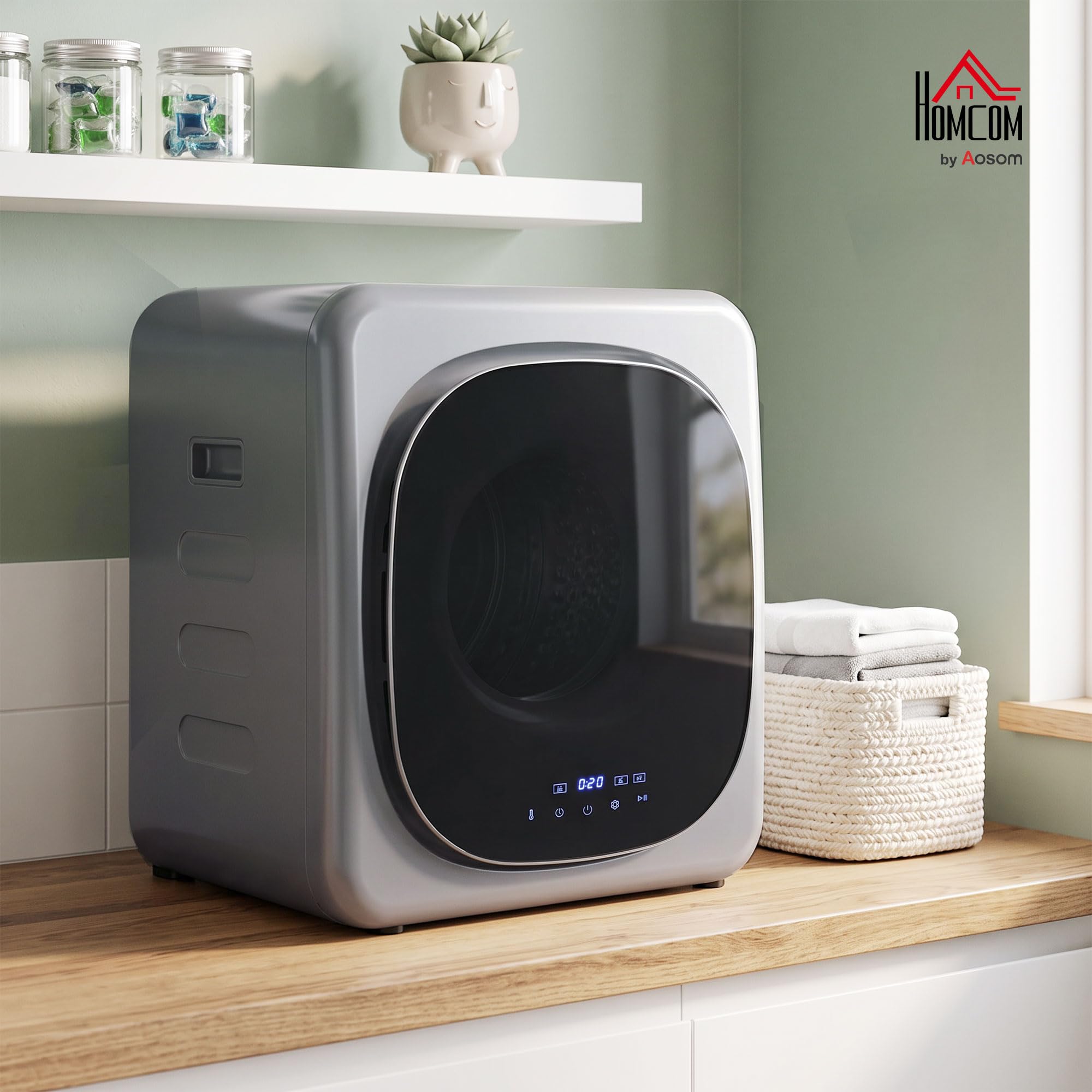 HOMCOM Sèche-linge à évacuation 4kg/2.5kg 800W Argent