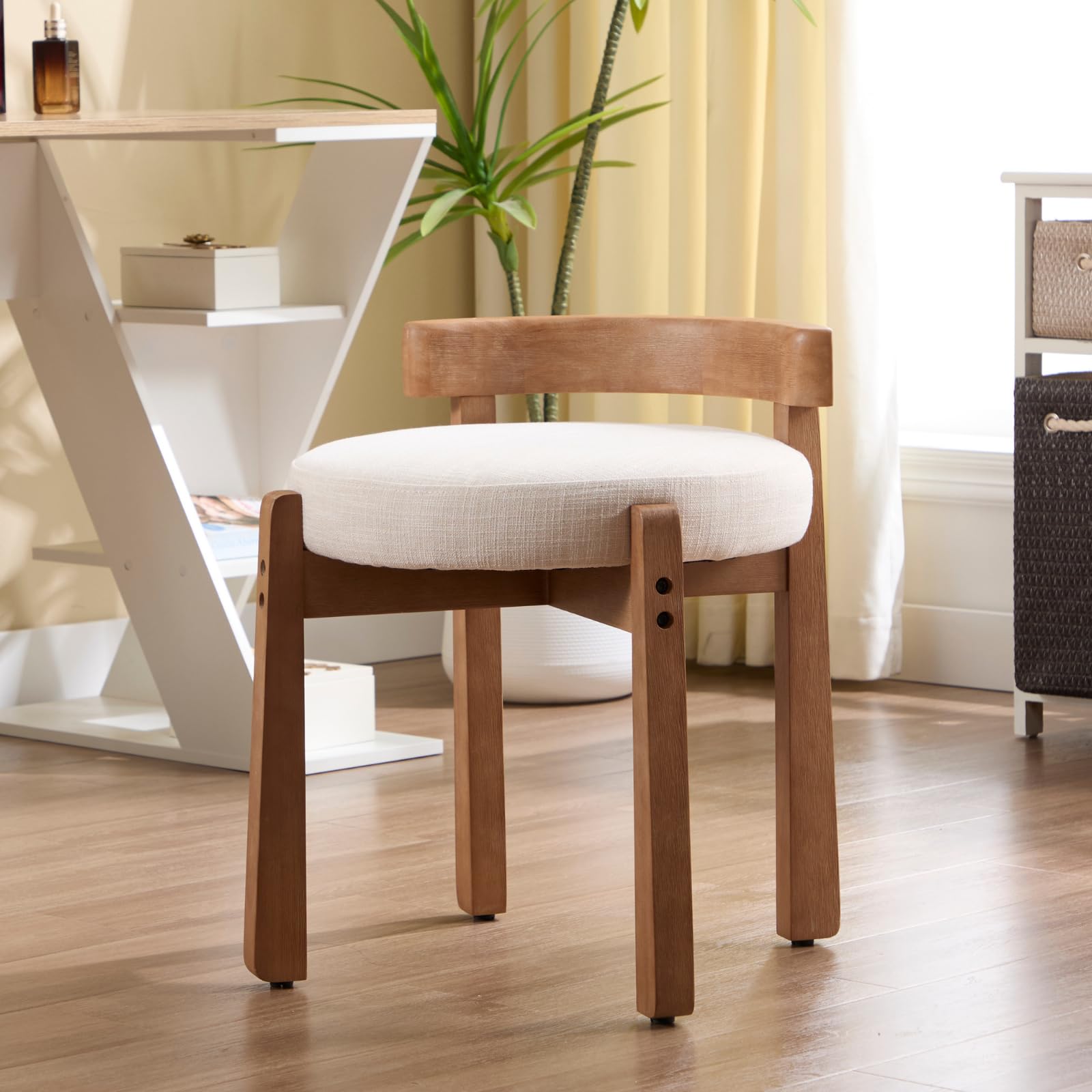 YaHome Modern Vanity Chair Upholstered Small Ottoman