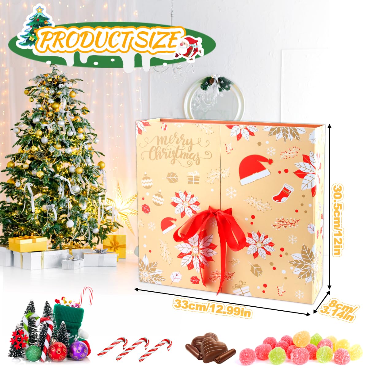AllLeeGay Christmas Advent Calendars 2023 24 Colorful Reusable Boxes for Filling, Advent Calendar Fillers for Kids & Adults, Perfect Christmas Gifts and Presents, Yellow - Image 2