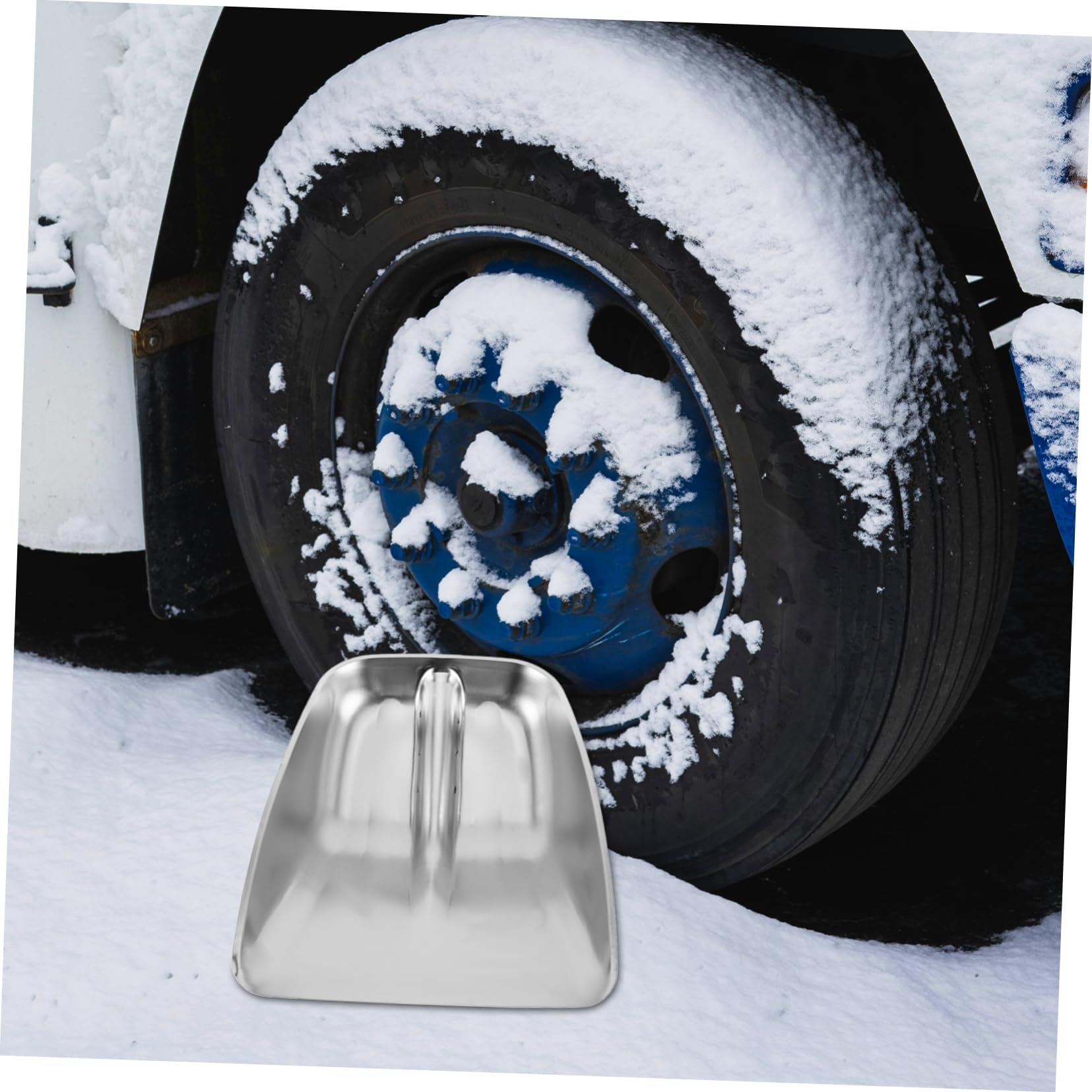 Mipcase Testa di Pala da Neve in Acciaio Inossidabile Argento, Design Efficiente e Facile Installazione, per Rimozione Neve e Gestione Cereali All'aperto