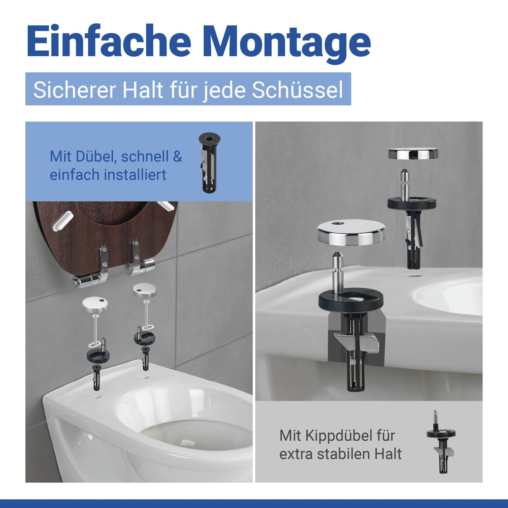 WENKO Abattant WC Wenge abaissement Automatique Marron - Marron foncé