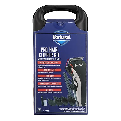 Miniatura 7 de Xtreme Digital Lifestyle Accessories Barbasol - Kit de cortapelos profesional con cuchillas de acero inoxidable, 4 peines guía, cono ajustable