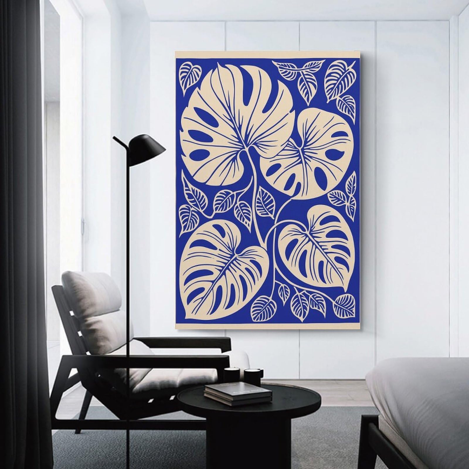 Junmoney Unframe-Style-2 Canvas Wall Decor Monstera Leaves Art Print, 24X36inch(60X90cm), For Gallery Wall Layouts In Home Or Office, Home Wall Art For Statement Displays