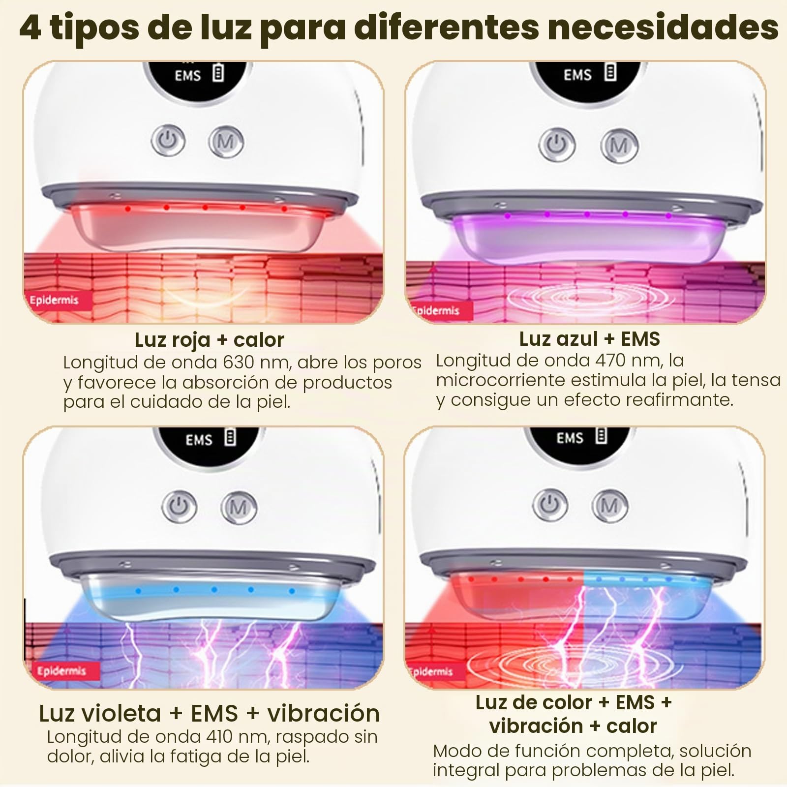 Guasha facial, masajeador facial masajeador facial antiarrugas raspador facial 4 en 1 con 4 luces y 9 niveles de intensidad ajustables para tratamientos antienvejecimiento, antiarrugas y antiedema