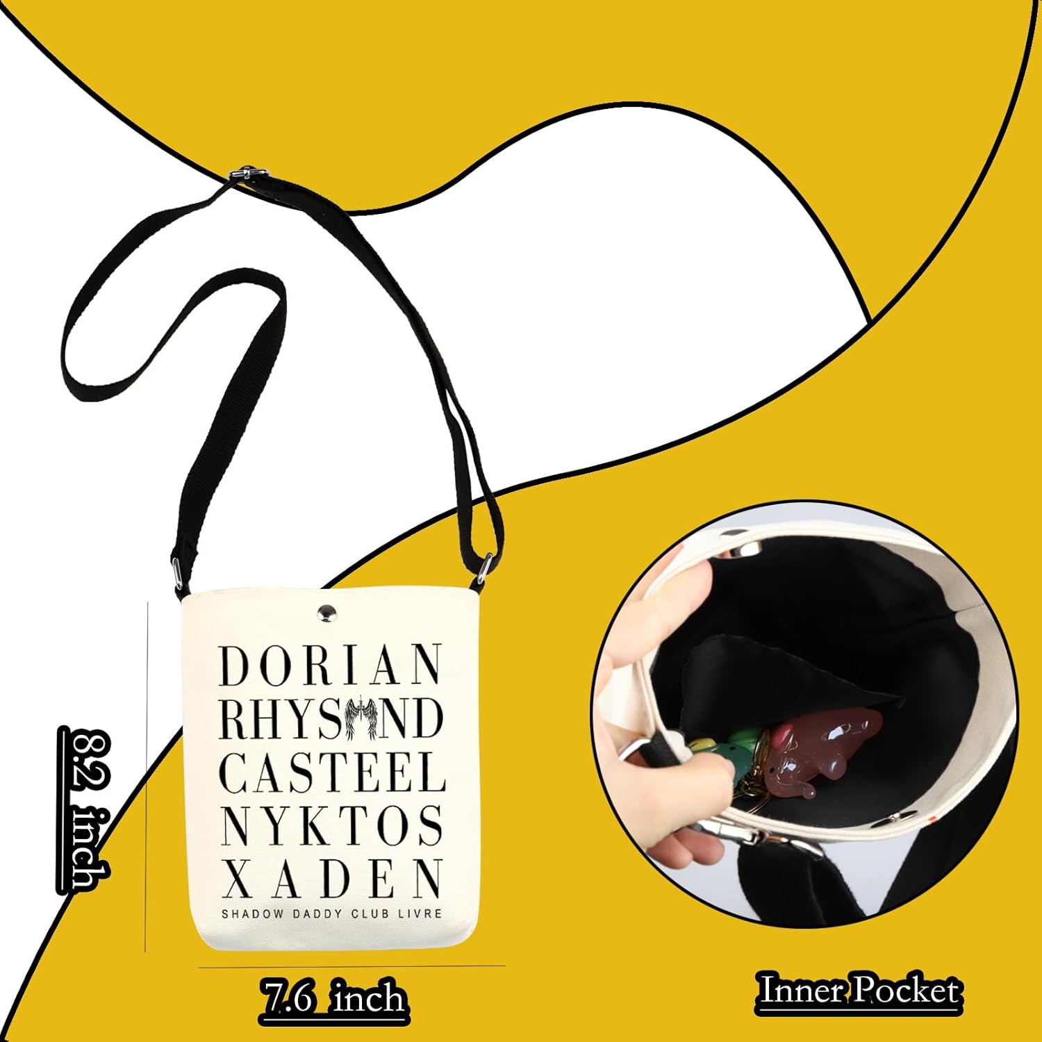 WCGXKO Book Lover Gift Bookish Gift Reader Crossbody Bag Book Lover Messenger Bag - Image 4