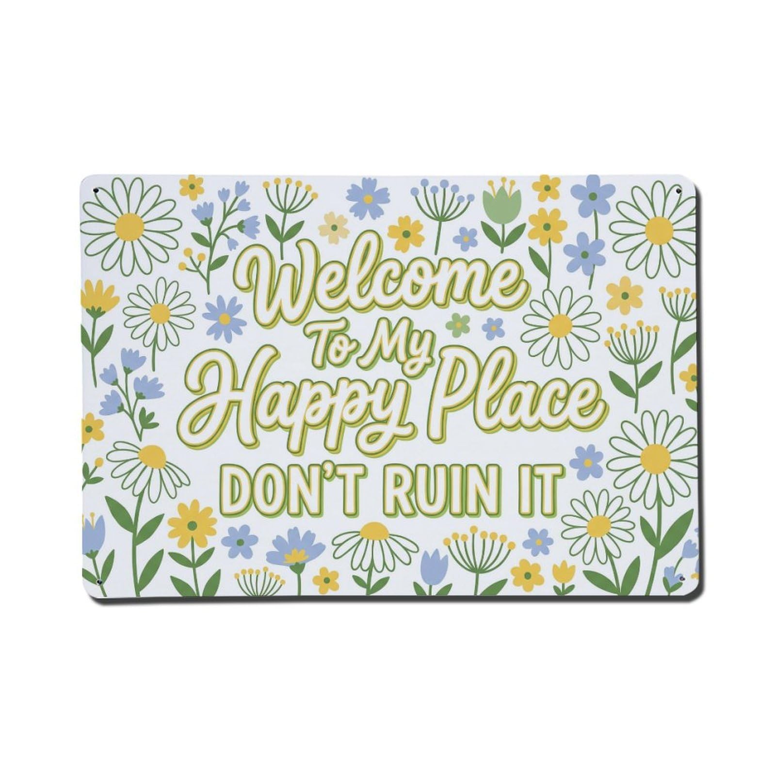 Daisy Field Cottage Humor Metal Tin Sign Plaque Wall Decor for Cafe, Club Bar, Office, Home Garden Metal Poster 8x12Inch