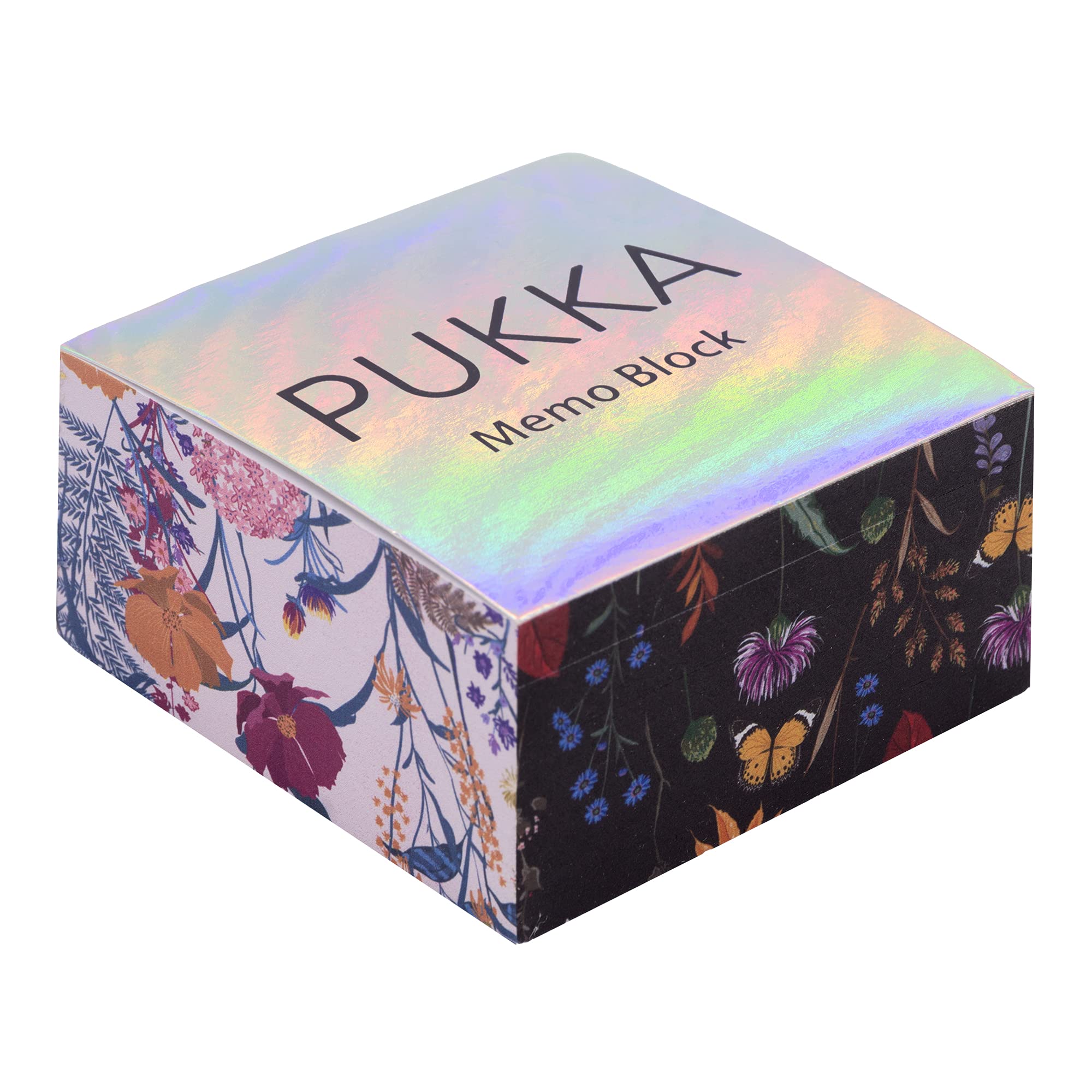 Pukka PadBloom Memo Block – 500 Sheets of White 70GSM Note Paper – 80 x 80mm, Floral Printed Edges