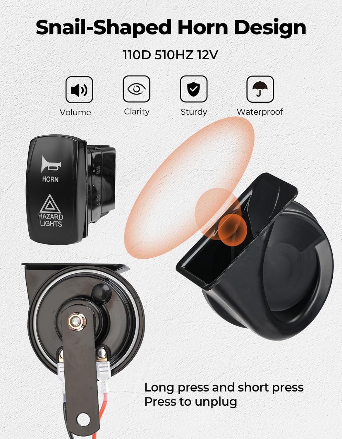 KEMIMOTO Turn Signal Kit Compatible with 2020+ Can-Am Defender, Street Legal Kit with 110DB Horn, Pre-Wired, Plug & Play UTV Blinker with Self-Cancelin turn signal & Hazard Light