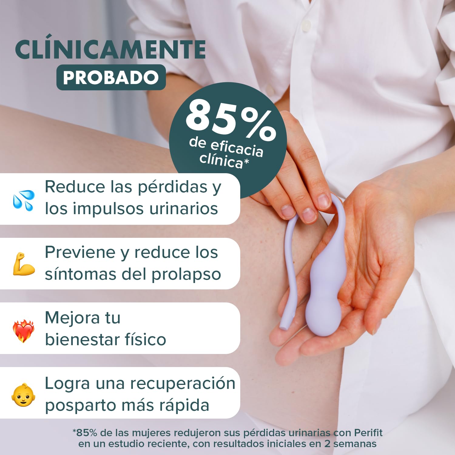 Perifit Care+ Estimulador y Ejercitador de Suelo Pélvico con App – Sonda Kegel con Biofeedback Médico para Incontinencia Urinaria & Recuperación Postparto – Dispositivo Médico CE
