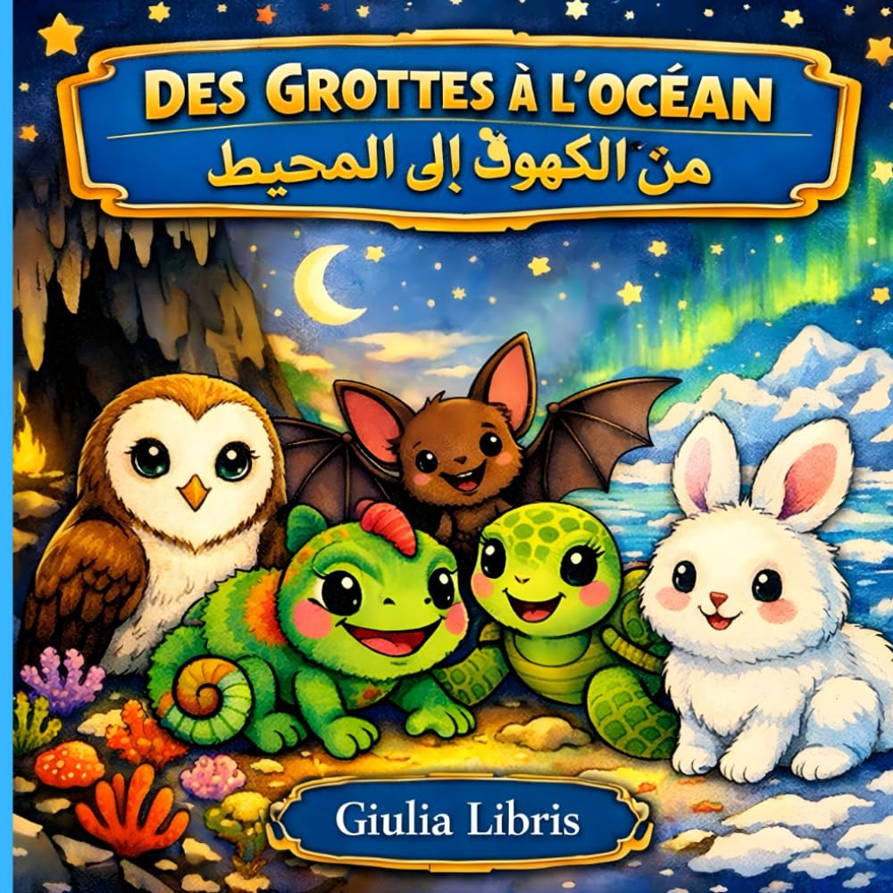 DES GROTTES À L'OCÉAN , من الكهوف إلى المحيط: 5 Histoires Bilingues Français - Arabe , Pour les enfants de 3 à 5 ans