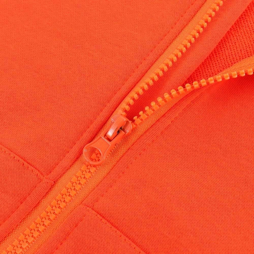 Spring&Gege Sudaderas clásicas para jóvenes con capucha y cremallera completa para niños (3-12 años) - naranja - 11-12 años
