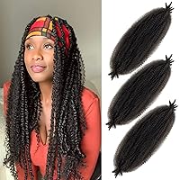 Vista 36 de Extensiones de pelo rizado afro elástico de 10 pulgadas para rastas suaves, 8 paquetes de pelo trenzado cubano pre-separado para mujeres y niños