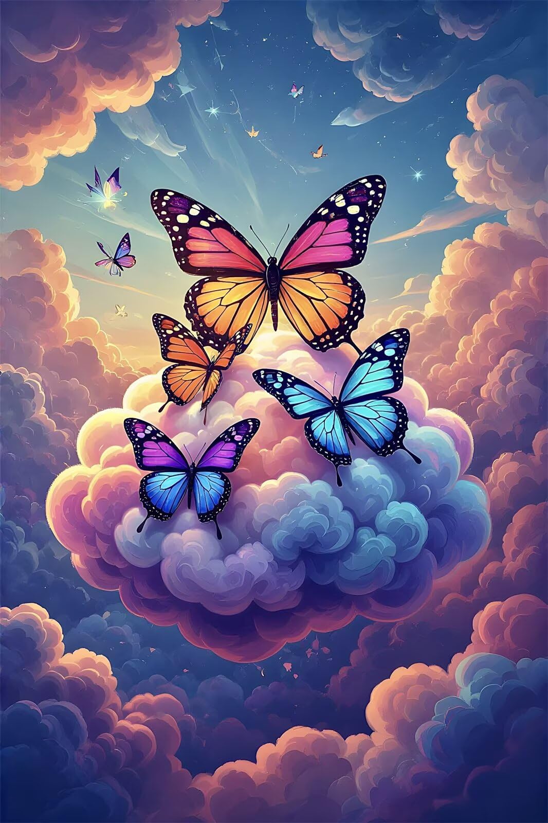 Puzzle de 2000 Piezas Nubes Mariposas 100x70 cm, Juguete desafío y Juego Educativo, Ejercita Paciencia, Rompecabezas Clásico para Adultos 2000 Piezas