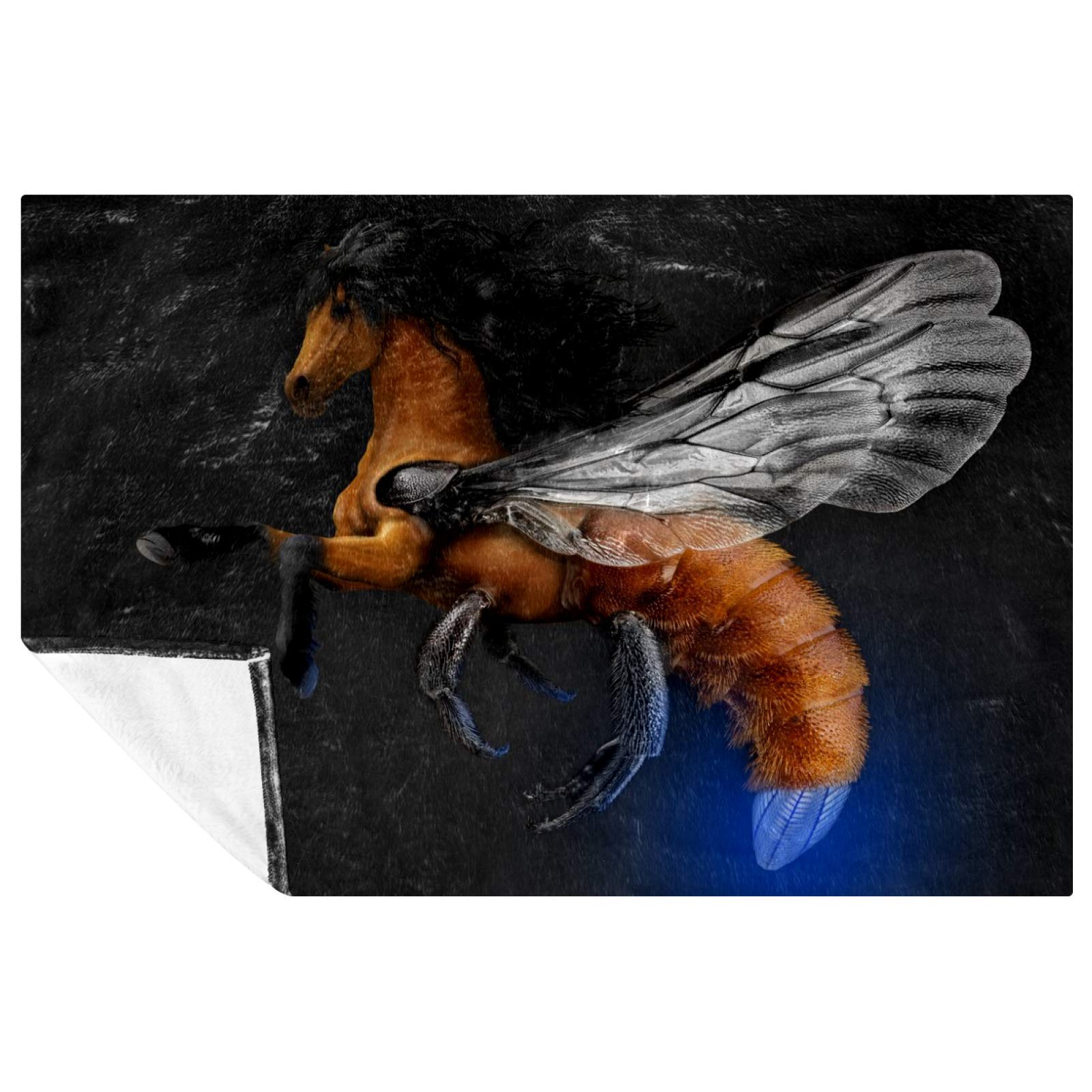 Couverture douce et chaude Flyinghorse 150x100 cm pour lit et canapé