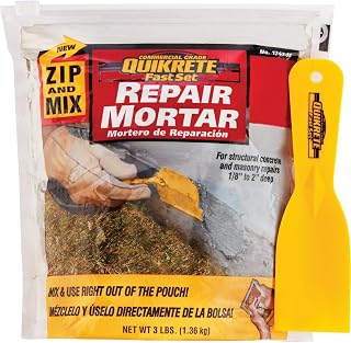 Quikrete FastSet Repair Mortar Mix 3 lb - Rapid Setting High Strength Concrete Patch for Cracks, Walls & Steps