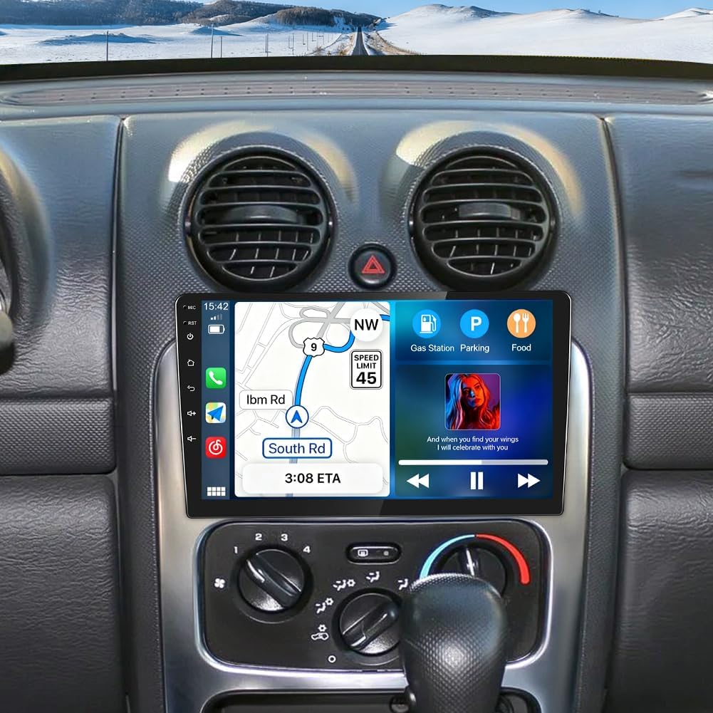 4G+64G Car Stereo for Jeep Liberty 2002-2007 with Wireless CarPlay and Android Auto, 10.1" Touchscreen Android 14 Double Din Car Radio Support Bluetooth WiFi GPS SWC FM RDS Mirror Link Backup Camera