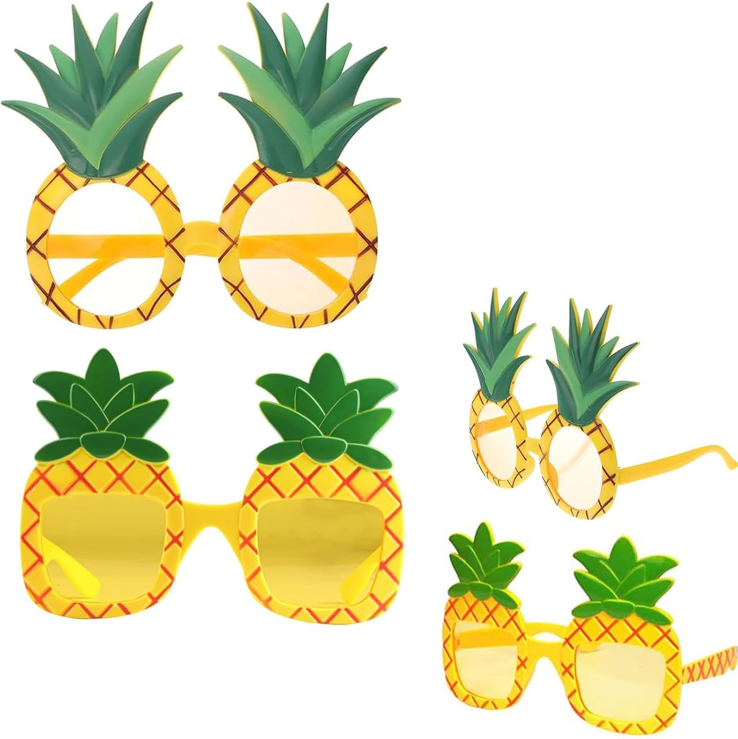 2 Style Party Pineapple Sunglasses, Funny Hawaiian Glasses, Hawaiian Luau Party Supply, Tropical Fancy Dress Props, Fun Summer Party Favors, Beach Themed Partys Supplies Decoration