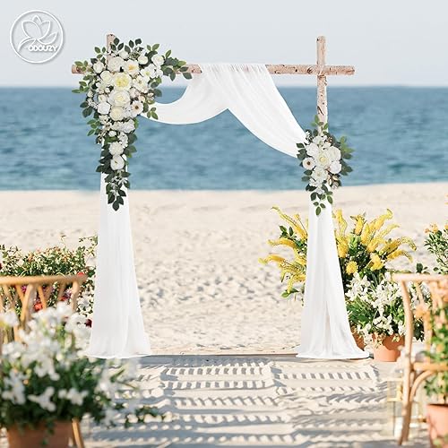 Miniatura 5 de Flores de Arco de Boda, Decoración de Arco de Flores Artificiales, 2 piezas Arreglo de Flores Artificiales para Decoración de Boda Recepción Telón