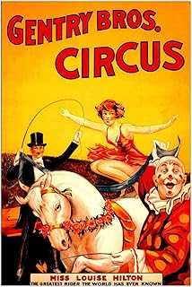 Circus, Clown, Carnivals Gentry Brothers Circus Print, Wall Art, Vintage...