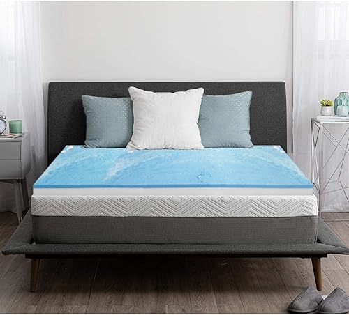 Foamma Cojín de espuma viscoelástica con gel de enfriamiento de 1 x 36 x 72 pulgadas, protector de colchón de cama, reemplazo de asiento, acolchado,