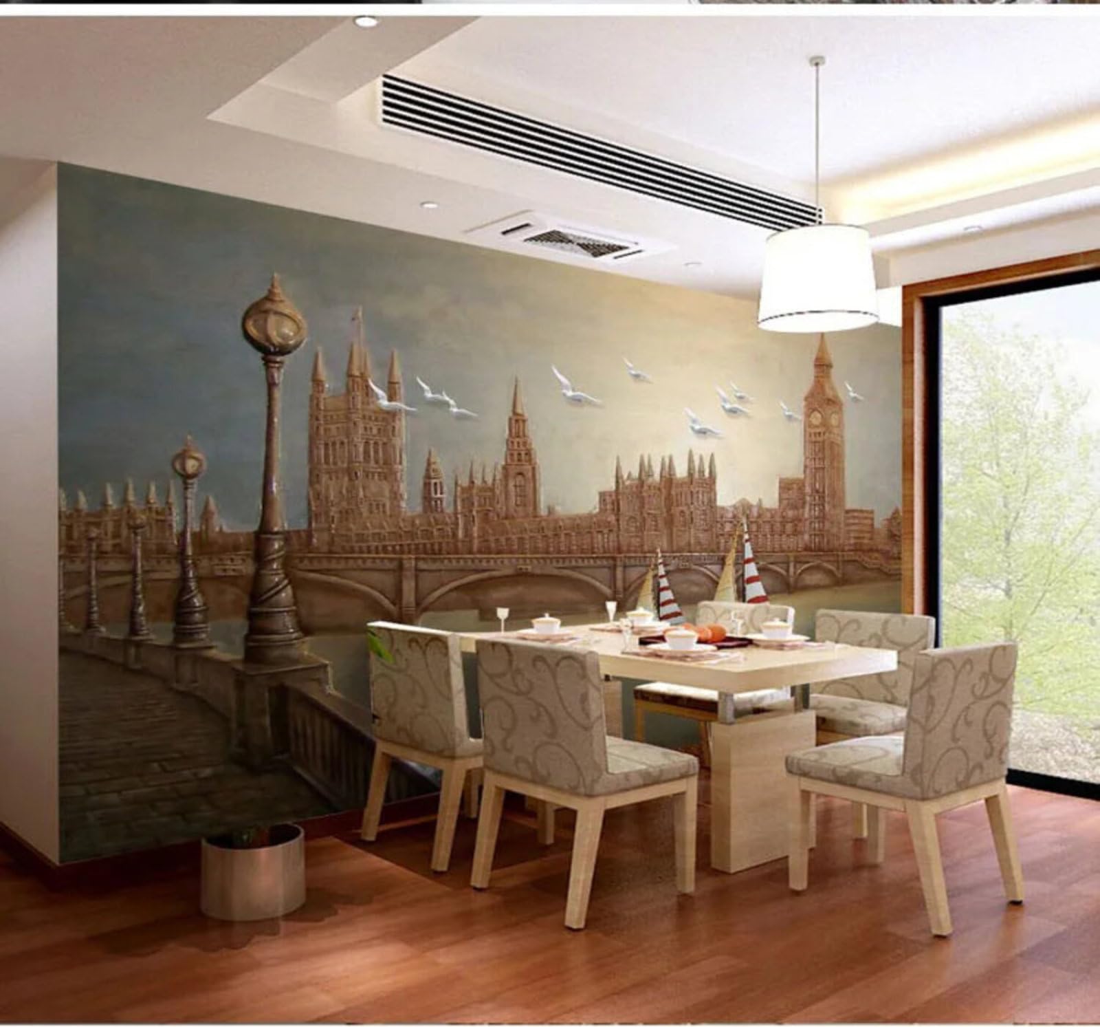 Vintage Relief Architecture Bridges Rivers 3D Wallpaper Easy Install Feature Office Living Room Sofa Bedroom TV Background Wall Decoration-250cm×170cm