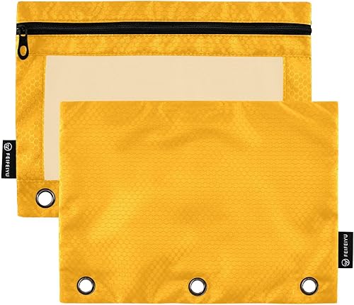 Vista 8 de Gredecor Estuche para lápices con 3 anillos, con cremallera, 2 unidades, organizador de carpetas transparentes para la escuela y la oficina