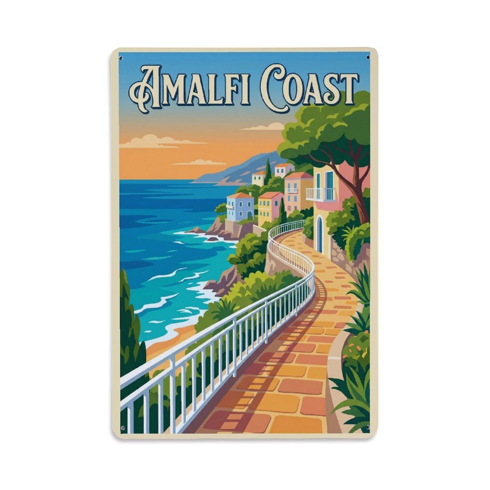 Vintage Travel Walkway Italy Coastal 1 Metal Tin Sign