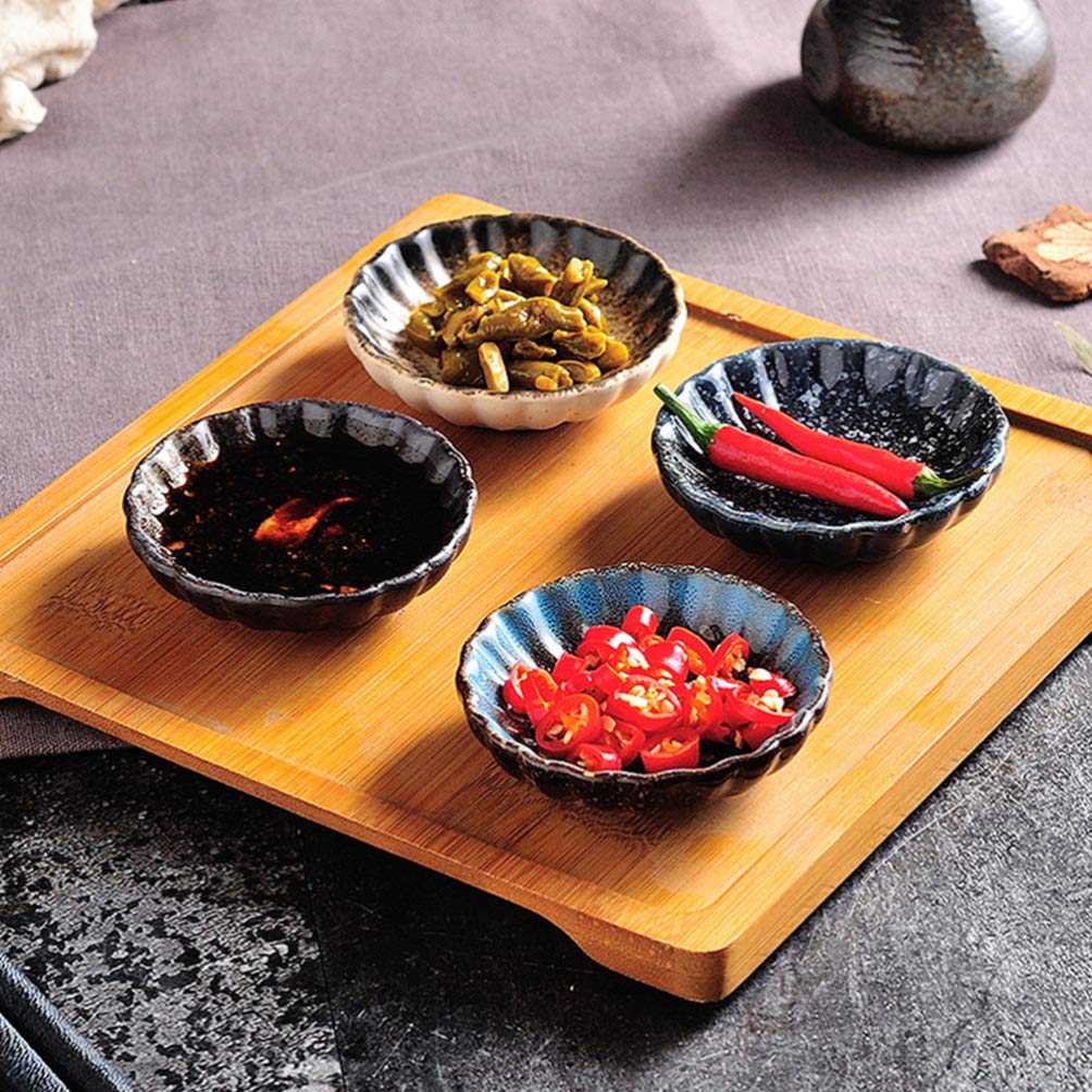 Plat à Trempette en Céramique Japonaise 5pcs, Motif Créatif Unique